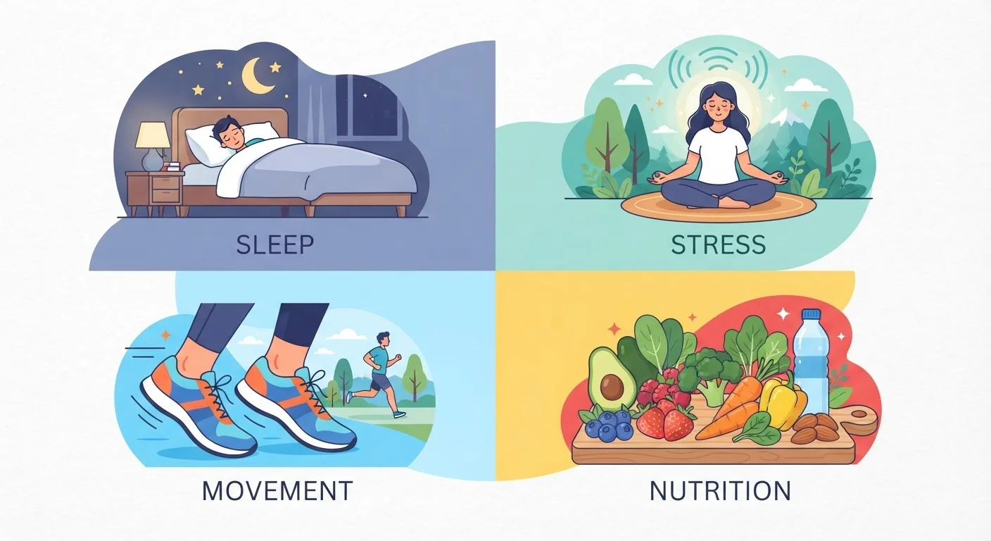 Sleep, Stress, Movement, Nutrition: What Each Wellness Quiz Domain Is Really Testing