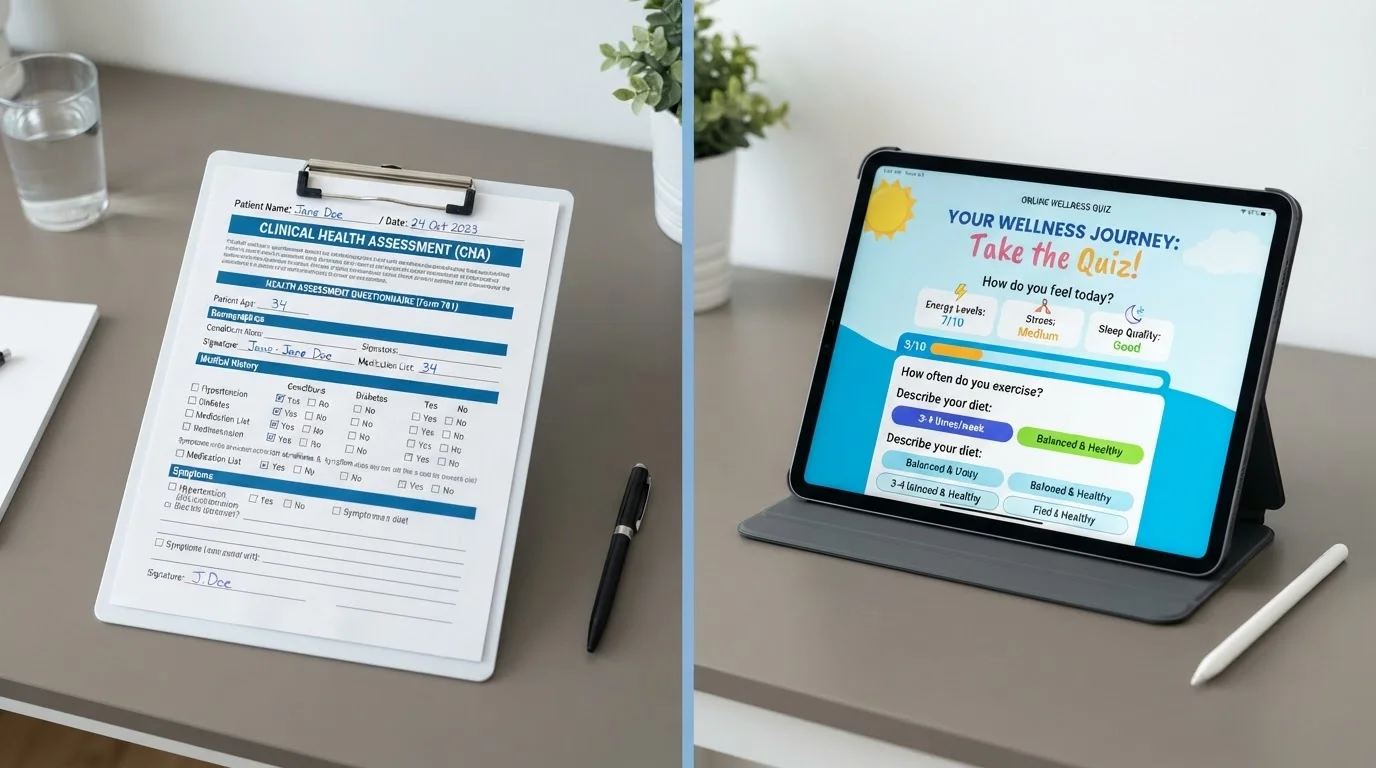 Validated Health Questionnaires vs. Informal Wellness Quizzes